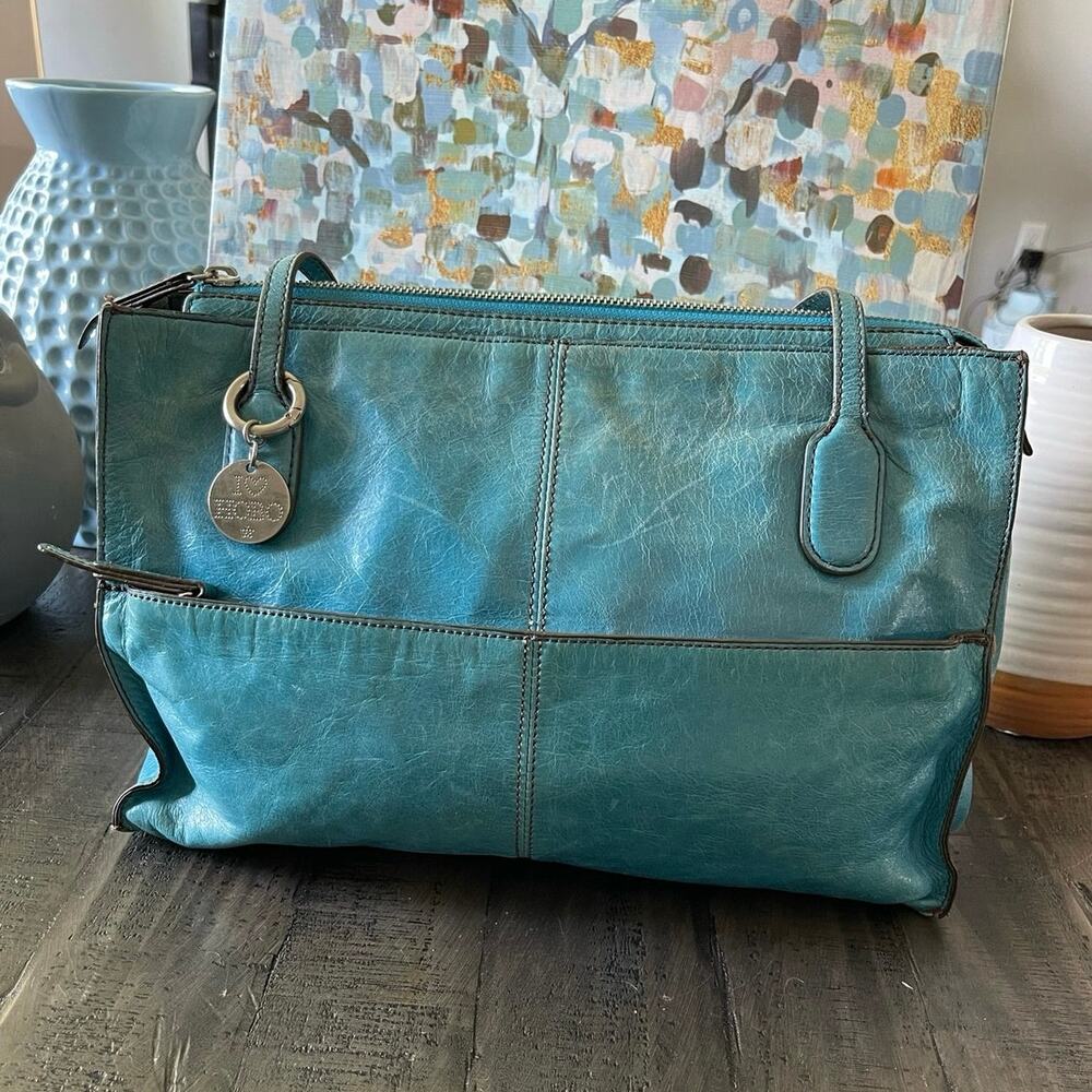 HOBO Blue Leather Shoulder Bag